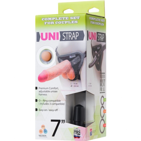 Страпон с 2 насадками UNI strap 7" Harness