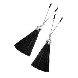 Зажимы на соски «Вилки» с кисточками из шелка