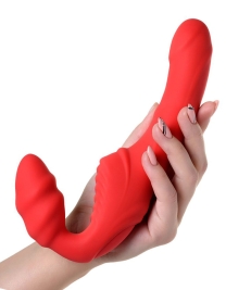 Страпон безремневой Black&Red с вибрацией